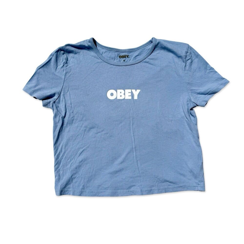 OBEY Cropped Bold 5 Women's Crop Top Baby Tee Shirt size M Urban Outfitters
